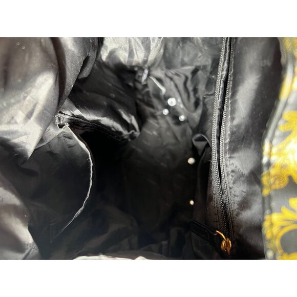 Versace Parfums Backpack Black Gold Adjustable Straps & Zip Pockets Vegan Faux L - Picture 15 of 15